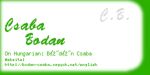 csaba bodan business card